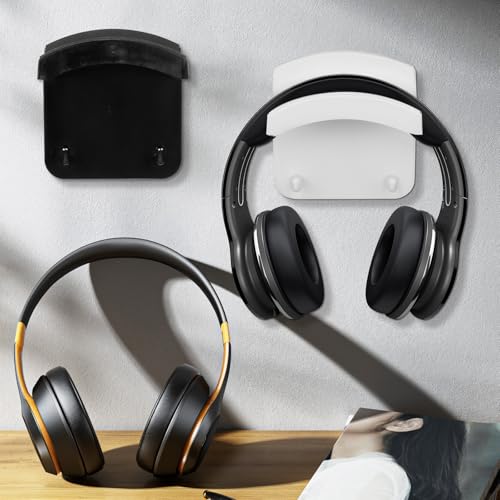 2 Stück pack Kopfhörerhalterung aus Abs mit Selbstklebendem Design und Doppeltem Haken Allgemein Einsetzbar für Headset und Schlüsselanhänger für Gaming Raum und Riegel Bild 2
