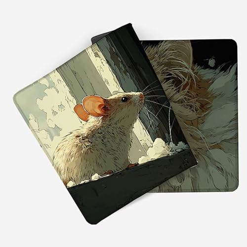 Gaming Mauspad XXL 1200 x 600 x 3 mm, Mauspad Katze Mousepad Maus Schreibtischunterlage mit Genähten Kanten Fransenfreie, WassXerdicht Gaming Mousepad für PC, Laptop, Geschenke für Frauen -lsy2603CR Bild 3