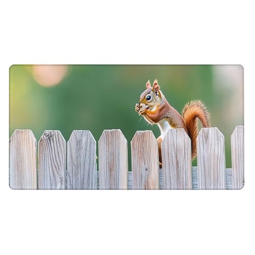 Gaming Mauspad, 100x200cmx3mm GroßEs Mousepad,wasserdichte Gewebe, Rutschfester Gummiunterseite, BüRobedarf, Verbesserte PräZision Und Geschwindigkeit, EichhöRnchen Tiere JX2B-645 Bild 2