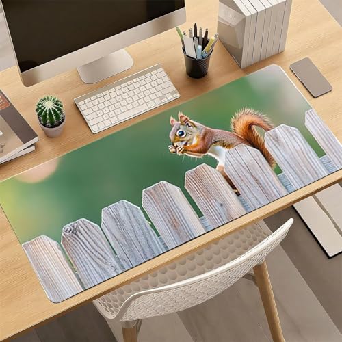 Gaming Mauspad, 100x200cmx3mm GroßEs Mousepad,wasserdichte Gewebe, Rutschfester Gummiunterseite, BüRobedarf, Verbesserte PräZision Und Geschwindigkeit, EichhöRnchen Tiere JX2B-645 Bild 4
