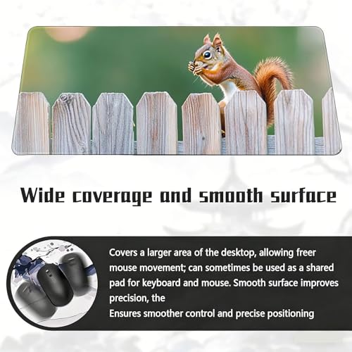Gaming Mauspad, 100x200cmx3mm GroßEs Mousepad,wasserdichte Gewebe, Rutschfester Gummiunterseite, BüRobedarf, Verbesserte PräZision Und Geschwindigkeit, EichhöRnchen Tiere JX2B-645 Bild 6