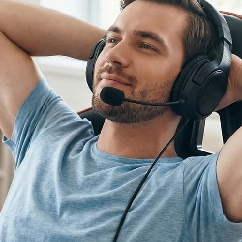 jojofuny 2 Stück Leichtes Gaming Headset mit Mikrofon Schwarzes Design und Schwammkappe für Marathonpc Gaming Sessions und Kompetitives zu Hause Bild 5