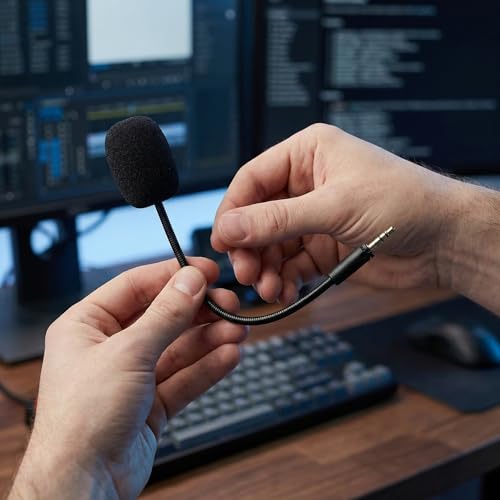 jojofuny 2 Stück Leichtes Gaming Headset mit Mikrofon Schwarzes Design und Schwammkappe für Marathonpc Gaming Sessions und Kompetitives zu Hause Bild 7