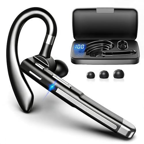 Headset Bluetooth 6.1 mit CVC8.0 Noise Cancelling Dual Mikrofon 100 Std Spielzeit In Ear Kopfhörer Zwei-Geräte-Verbindung Headset mit LED Ladebox Freisprech Handy Ohrhörer für Autofahren/Business/Büro Bild 1