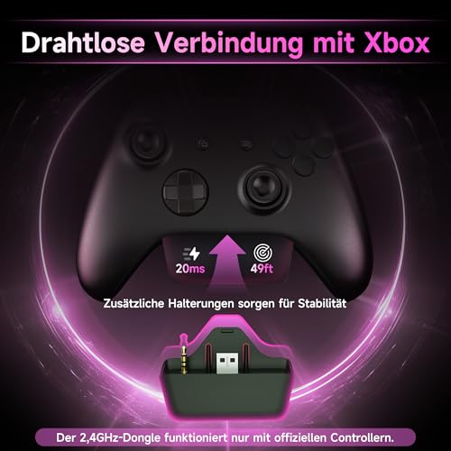 Gvyugke Xbox Headset Wireless, Gaming Headset mit Mikrofon für Xbox Series X/S, Xbox One, PS5/4, PC, Mac, Headset Kabellos mit Geräuschunterdrückendem Mikrofon mit Flip-to-Mute-Funktion, Faltbar Bild 2