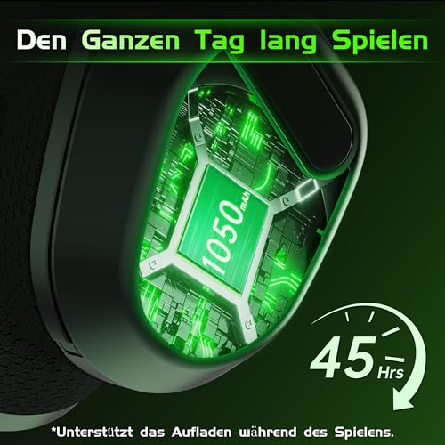 Gvyugke Wireless Gaming Headset für Xbox Series X|S/One, PS5, PS4, PC, Switch, Mac, 2.4GHz & Bluetooth 5.4 Kabelloses & 3.5 mm Kopfhörer mit Noise-Cancelling Mikrofon, Flip-to-Mute Funktion Bild 6