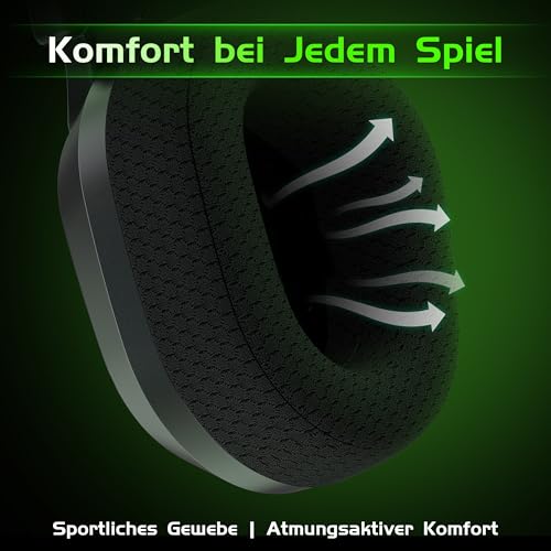 Gvyugke Wireless Gaming Headset für Xbox Series X|S/One, PS5, PS4, PC, Switch, Mac, 2.4GHz & Bluetooth 5.4 Kabelloses & 3.5 mm Kopfhörer mit Noise-Cancelling Mikrofon, Flip-to-Mute Funktion Bild 7