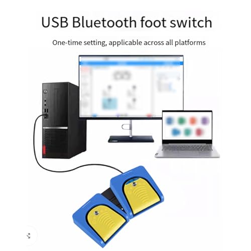 Cuifati 2-Pedal-Fußschalter, Mechanischer Tastatur-Maus-Shortcut-Controller mit 2,4-G-Wireless-USB-Konnektivität, für Gaming-Arbeiten, Industrielle Instrumentensteuerung Bild 3
