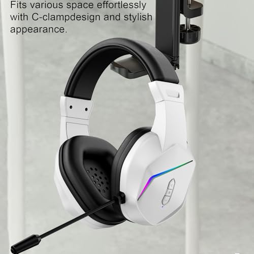 Fabater Kabelloses Gaming-Headset, 2,4 G Bluetooth 5.4, Verlustfreies mit Geräuschunterdrückendem Mikrofon und RGB-Licht, Gaming-Kopfhörer mit Mikrofon für PC, Wiederaufladbar, Typ C (White) Bild 3