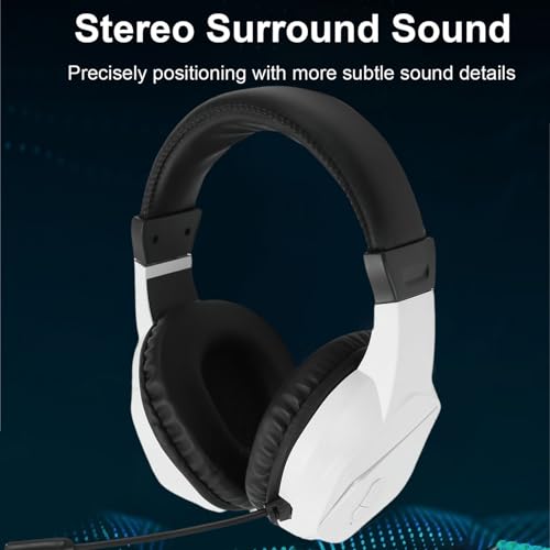 Bewinner Kabelloses Gaming-Headset mit Mikrofon mit Geräuschunterdrückung |2,4 G + Bluetooth 5.4 Dual-Modus, 40 Stunden Spielzeit und RGB-Beleuchtung für PC (White) Bild 5