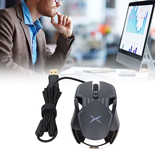 Mechanische Maus, Langlebige RGB-Gaming-Maus mit Hintergrundbeleuchtung für USB-, Kabelgebundene, Einstellbare DPI, Leichtes Ergonomisches Design für Desktop-Laptops, Notebooks Bild 2