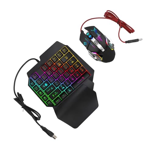 Bewinner 4-in-1-Kombination aus Mobiler Gaming-Tastatur und -Maus mit Telefonhalter, Verzögerungsfreier Konverter Zum Spielen während des Ladevorgangs, Einhandbedienung Bild 4