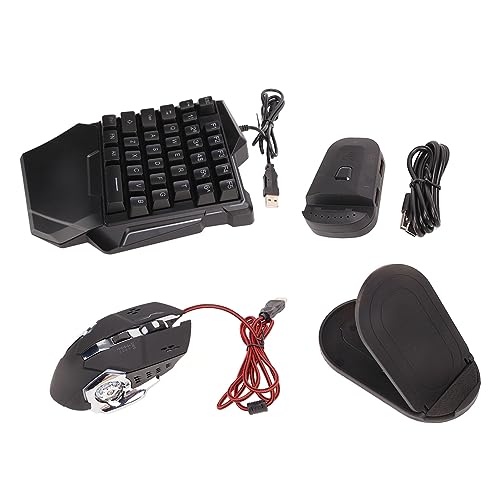 Bewinner Einhändige RGB-Gaming-Tastatur und -Maus-Kombination, 35-Tasten-Tastatur und 6-Tasten-Maus mit USB-Konverter und Halterung für PUBG PC Mobile Gaming Bild 6
