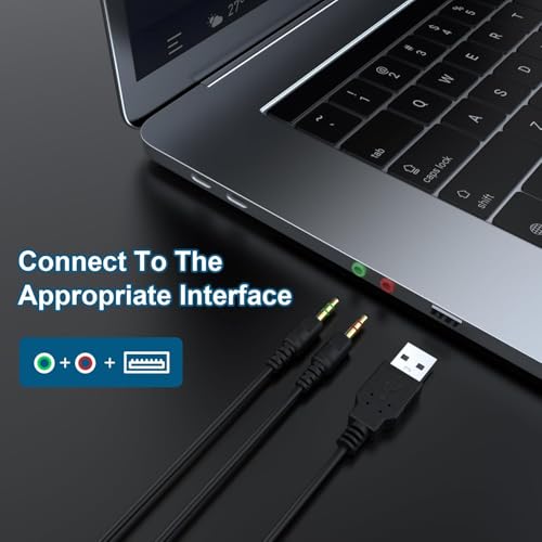 Ersatzkabel für SteelSeries Arctis 3/5/7/Pro, 2-in-1 Mini USB auf Dual 3,5mm & USB, 2m TPE Gaming Headset Kabel, Schwarz Bild 5