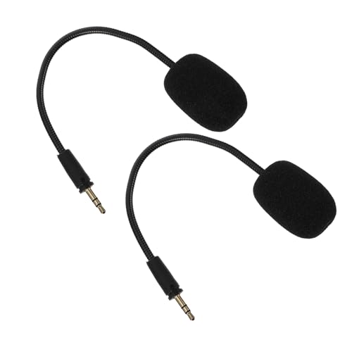 VILLCASE 2 Stück Abnehmbares Mikrofon mit Rauschunterdrückung für Gaming Headset Schwarzer Schwammkopf Stummschaltfunktion für Marathonpc Gaming Sessions Bild 1