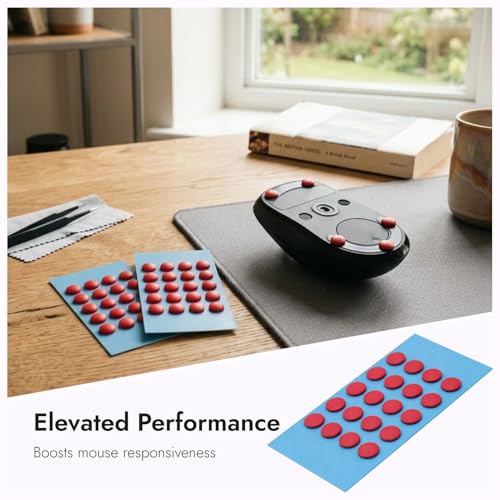 100PCS Mouse Skates Set, Maus Skates und Mouse Feet, Dot Skates für Gaming und Office, Ultra-schnelles Gleiten, Rounded Edges für präzises Handling, Maus Grip Tape kompatibel Bild 4