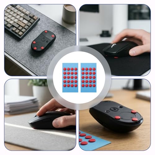 100PCS Mouse Skates Set, Maus Skates und Mouse Feet, Dot Skates für Gaming und Office, Ultra-schnelles Gleiten, Rounded Edges für präzises Handling, Maus Grip Tape kompatibel Bild 6