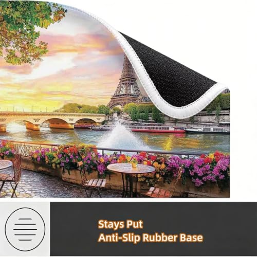 Gaming Mauspad klein 20x15x0.3cm, Mousepad Paris Mouse Pad Landschaft Desk Mat, Vernähte Kanten Wasserdicht und Rutschfester Mini Mauspad Gaming für Kabellose Maus Laptops, Büro, Reisen H0-472 Bild 5