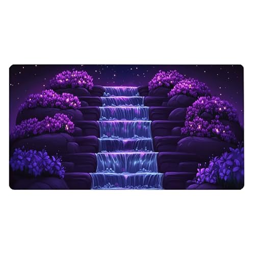 Gaming Mauspad, 100x200cmx3mm GroßEs Mousepad,wasserdichte Gewebe, Rutschfester Gummiunterseite, BüRobedarf, Verbesserte PräZision Und Geschwindigkeit, Nachtblick Wasserfall JX2B-769 Bild 2