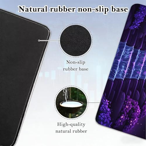Gaming Mauspad, 100x200cmx3mm GroßEs Mousepad,wasserdichte Gewebe, Rutschfester Gummiunterseite, BüRobedarf, Verbesserte PräZision Und Geschwindigkeit, Nachtblick Wasserfall JX2B-769 Bild 5