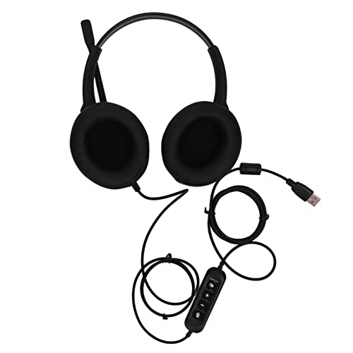 USB-Gaming-Headset mit Geräuschunterdrückung, Komfortabler PC-Kopfhörer mit Mikrofon für Heimbüros Bild 1