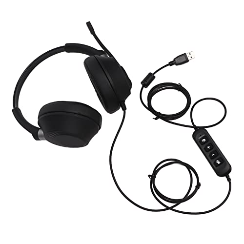 USB-Gaming-Headset mit Geräuschunterdrückung, Komfortabler PC-Kopfhörer mit Mikrofon für Heimbüros Bild 3