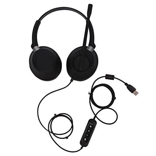 USB-Gaming-Headset mit Geräuschunterdrückung, Komfortabler PC-Kopfhörer mit Mikrofon für Heimbüros Bild 5