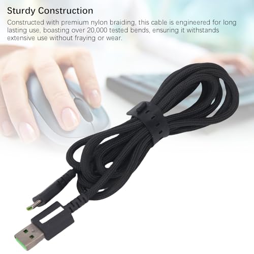 Maus-Ladekabel, Nylongeflecht-Netzkabel, 1,5 M Langes Ladegerät mit Schnellladung, Ideal für Basilisk V3 Pro Kabellose Gaming-Maus und -Geräte Bild 2
