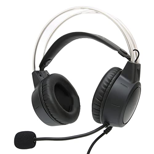 Gaming-Headset, Surround-Sound, RGB-Licht, Kabelgebunden, Over-Ear-Kopfhörer für PC, Professioneller Virtual-Surround-Sound-Omni-Mic-Gaming-Kopfhörer für Gamer, ABS + Kunstleder Bild 2