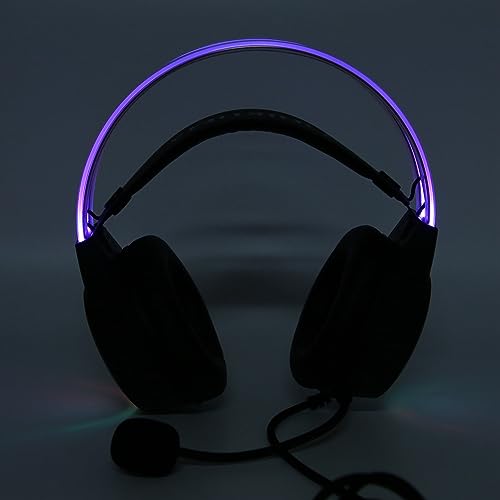Gaming-Headset, Surround-Sound, RGB-Licht, Kabelgebunden, Over-Ear-Kopfhörer für PC, Professioneller Virtual-Surround-Sound-Omni-Mic-Gaming-Kopfhörer für Gamer, ABS + Kunstleder Bild 7