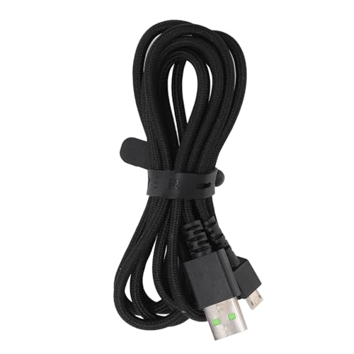 Bewinner Micro-USB-Ladekabel für Naga Pro & V2 Pro Gaming-Maus, 1,5 M Langes, Langlebiges, Geflochtenes Nylon-Ersatzkabel, Schnelles Aufladen für Basilisk und Mehr (Black) Bild 1