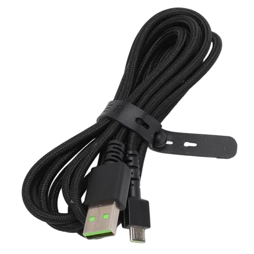 Bewinner Micro-USB-Ladekabel für Naga Pro & V2 Pro Gaming-Maus, 1,5 M Langes, Langlebiges, Geflochtenes Nylon-Ersatzkabel, Schnelles Aufladen für Basilisk und Mehr (Black) Bild 3