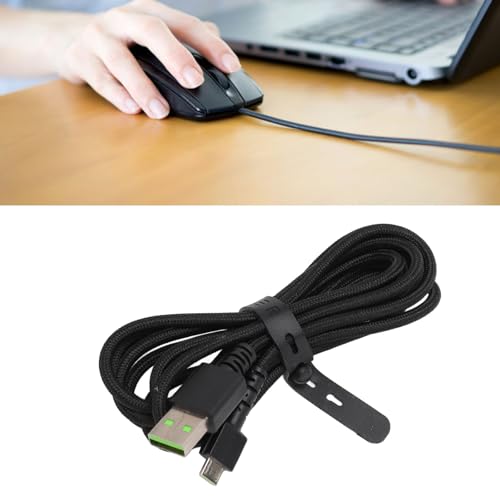 Bewinner Micro-USB-Ladekabel für Naga Pro & V2 Pro Gaming-Maus, 1,5 M Langes, Langlebiges, Geflochtenes Nylon-Ersatzkabel, Schnelles Aufladen für Basilisk und Mehr (Black) Bild 5