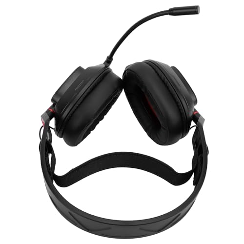 Bewinner PC-Gaming-Headset mit 2,4 G Wireless, Bluetooth, Kabel und, Mikrofon mit Geräuschunterdrückung, Over-Ear-Kopfhörer für PC, Laptop, Switch (Schwarz Rot) Bild 2