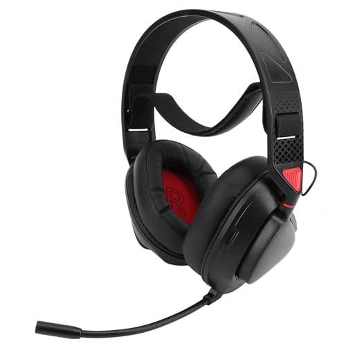 Bewinner PC-Gaming-Headset mit 2,4 G Wireless, Bluetooth, Kabel und, Mikrofon mit Geräuschunterdrückung, Over-Ear-Kopfhörer für PC, Laptop, Switch (Schwarz Rot) Bild 7