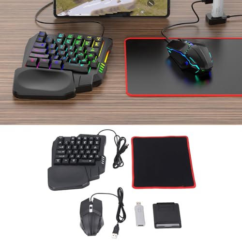 Bewinner Einhand-Gaming-Tastatur- und Maus-Konverter-Set, Mobile Gamepad-Kombination mit BT 5.2, Plug & Play für/HarmonyOS/HyperOS Bild 4
