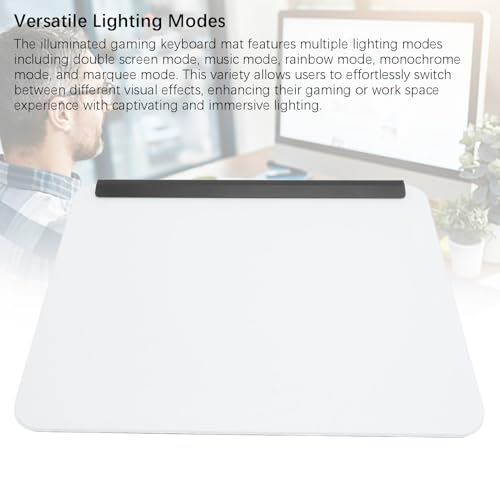 Bewinner Beleuchtetes Gaming-Mauspad, RGB-LED-Gaming-Matte für Tastatur und Maus, 14,17 X 12,13 Zoll Große Größe, 18-Licht-Verfolgungsmodus, PC- und Aluminiumlegierungsbasis Bild 2