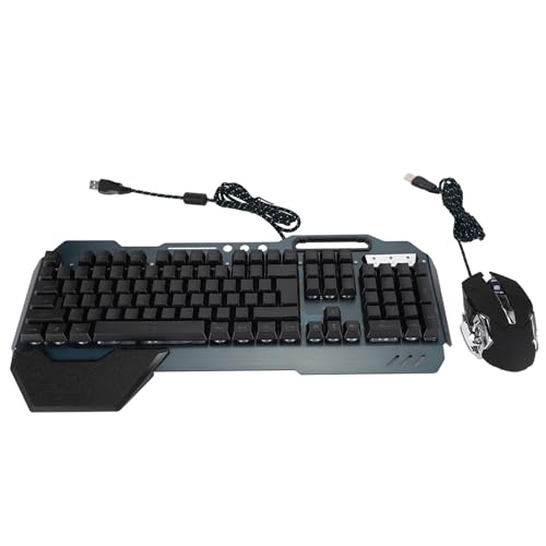 Bewinner Mechanische USB-Tastatur und -Maus-Kombination, Kabelgebundene Gaming-Tastatur mit 26-Tasten-Rollover und Wasserdichtem Design, 6-Tasten-Maus mit 3200 DPI, Schwimmende mit Zweifarbiger Bild 6