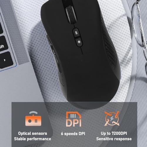 Bewinner Kabellose Gaming-Maus, 10.000 DPI Einstellbar, 3 Modi, Premium-Sensor, 500-mAh-, 20 Mio. Klicks, für PC-Laptop-Gamer Bild 5