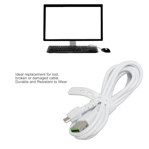Bewinner Micro-USB-Ladekabel für Naga Pro & V2 Pro Gaming-Maus, 1,5 M Langes, Langlebiges, Geflochtenes Nylon-Ersatzkabel, Schnelles Aufladen für Basilisk und Mehr (White) Bild 4