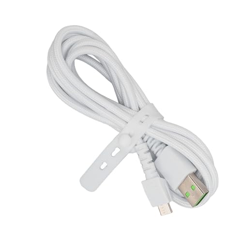 Bewinner Micro-USB-Ladekabel für Naga Pro & V2 Pro Gaming-Maus, 1,5 M Langes, Langlebiges, Geflochtenes Nylon-Ersatzkabel, Schnelles Aufladen für Basilisk und Mehr (White) Bild 5