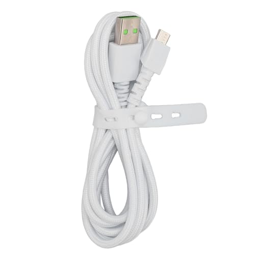 Bewinner Micro-USB-Ladekabel für Naga Pro & V2 Pro Gaming-Maus, 1,5 M Langes, Langlebiges, Geflochtenes Nylon-Ersatzkabel, Schnelles Aufladen für Basilisk und Mehr (White) Bild 6
