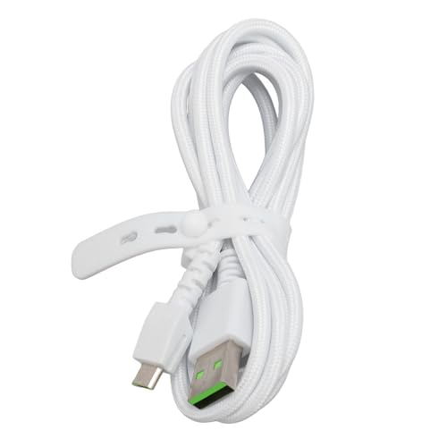 Bewinner Micro-USB-Ladekabel für Naga Pro & V2 Pro Gaming-Maus, 1,5 M Langes, Langlebiges, Geflochtenes Nylon-Ersatzkabel, Schnelles Aufladen für Basilisk und Mehr (White) Bild 7