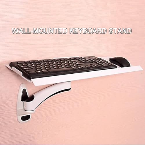Tastaturablage, Wandhalterung, ergonomische Sitz-Steh-Schreibplattform mit voll beweglichem Drehgelenk, unterstützt bis zu 8 kg, kompatibel mit Standard-Gaming-Tastaturen und Mäusen Bild 4