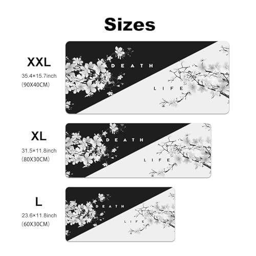 1pc Leben Tod Gaming Maus Pad Multi-größe Waschbar Nicht-Slip Genäht Rand Computer Tastatur Schreibtisch Matte for Office Home(90x40cm) Bild 5