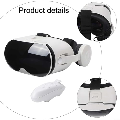 VR-Headset mit integrierten Kopfhörern und Controller, 110° FOV 3D Virtual Reality Brille für iOS und Handys 5,5–6,7 Zoll, immersives Gaming und Filmbetrachter (weiß) Bild 4