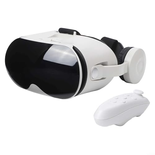 VR-Headset mit integrierten Kopfhörern und Controller, 110° FOV 3D Virtual Reality Brille für iOS und Handys 5,5–6,7 Zoll, immersives Gaming und Filmbetrachter (weiß) Bild 6