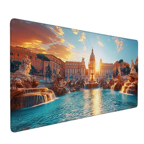 Mauspad 1200 x 600 Italien Mauspad Petersdom Schreibtischunterlage mit Genähten Kanten Rutschfester Mousepad XXL, Tischunterlage Schreibtisch für Maus und Tastatur, Home Office, Gaming Zubehör c6963 Bild 1