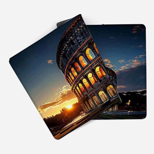 Mauspad 1200 x 600 Grau Mauspad Römisches Kolosseum Schreibtischunterlage mit Genähten Kanten Rutschfester Mousepad XXL, Tischunterlage Schreibtisch für PC, Maus und Tastatur, Gaming Zubehör v6802 Bild 2