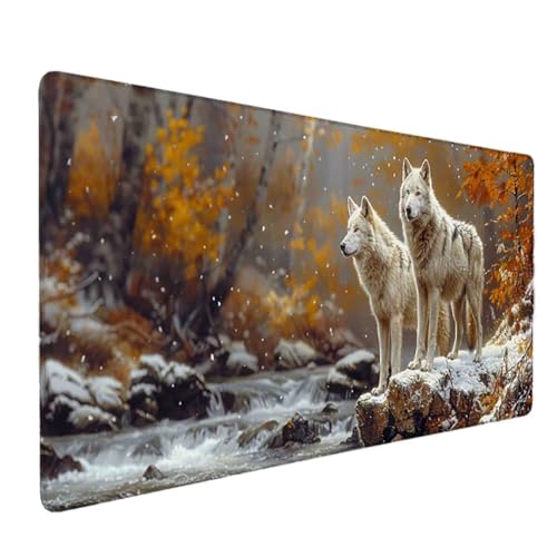 Mauspad 1200 x 600 Tier Mauspad Landschaft Schreibtischunterlage mit Genähten Kanten Rutschfester Mousepad XXL, Tischunterlage Schreibtisch für PC, Maus und Tastatur, Home Office, Gaming Zubehör w7159 Bild 1